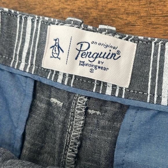 Original Penguin Men's Gray Striped Chino Shorts size 31 - Picture 5 of 11